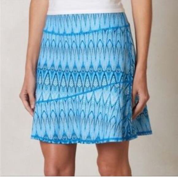 Prana Deedra Feather Print Stretchy Pull On Skirt XS - Picture 1 of 7